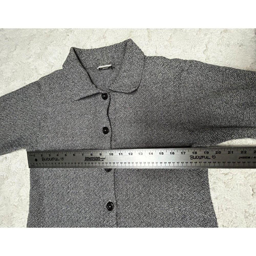 Habitat Women Button Front Jacket Small Long Sleeve Textured Cotton Blend Gray - Picture 7 of 9
